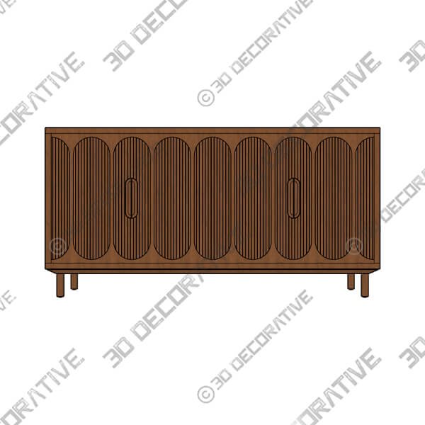 Khari 4 Door Large Sideboard Mango Wood - 3D Decorative
