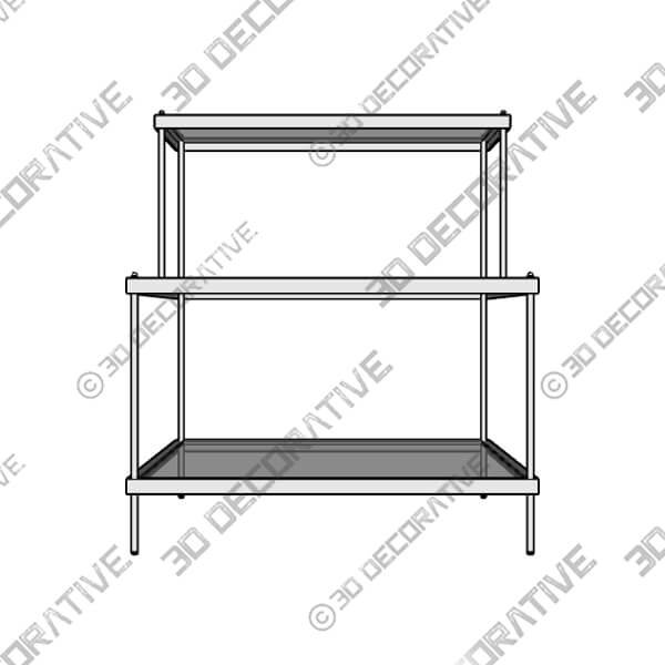 Knox 20 12 Wide 3-Tier Chrome and Glass Accent Table - 3D Decorative