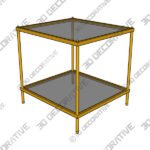 Knox 22 14 Wide Metallic Gold End Table - 3D Decorative