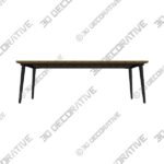 Latta Slate Gray Dining Table For 8 - 3D Decorative