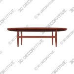 Table (1) (3) Lenia Walnut Oval Coffee Table - 3D Decorative