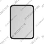 Liguria Black 24 x 34 Rounded Edge Rectangular Wall Mirror - 3D Decorative