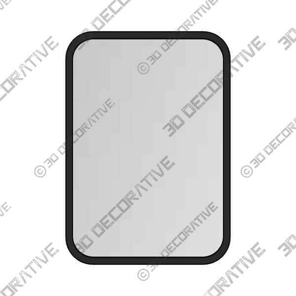 Liguria Black 24 x 34 Rounded Edge Rectangular Wall Mirror - 3D Decorative