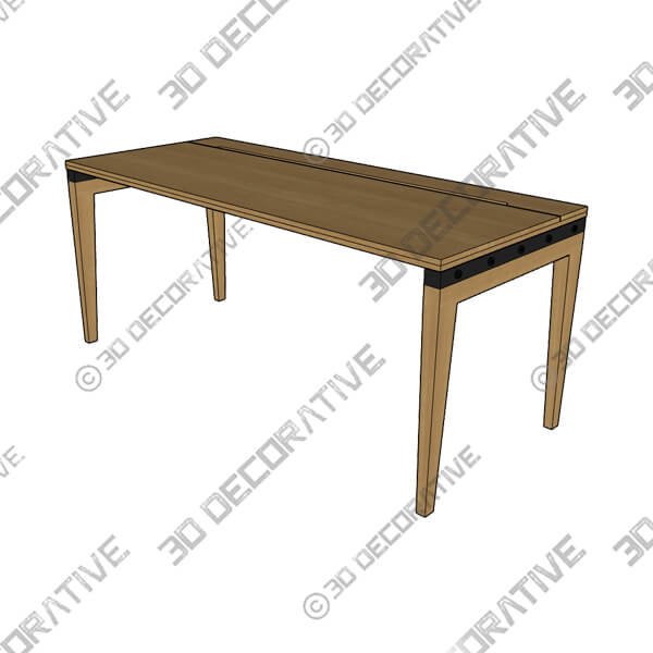 Madera Oak 71 Desk - 3D Decorative