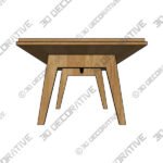 Madera Oak Dining Table, Extendable - 3D Decorative