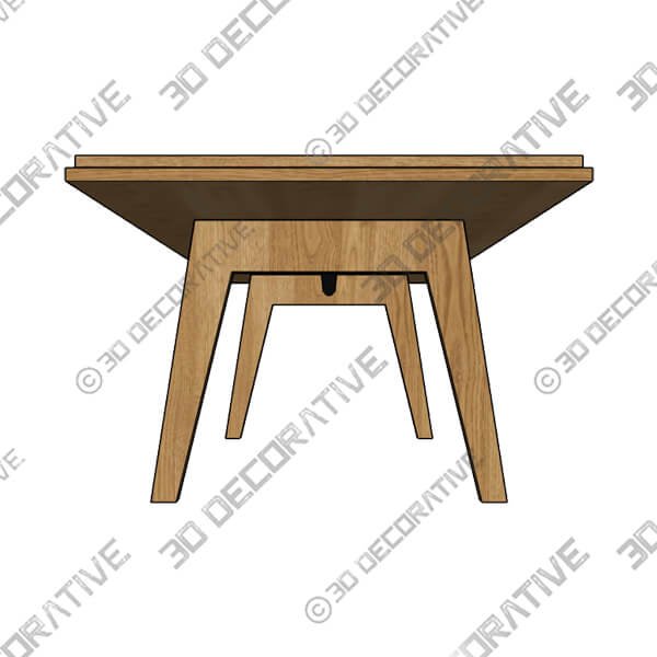 Madera Oak Dining Table, Extendable - 3D Decorative