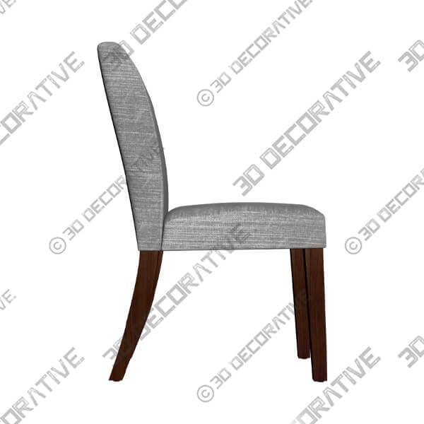 Main Street Groupie Pewter Fabric Dining Chair - 3D Decorative