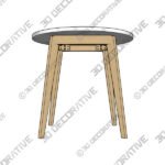 Mara Oak Cafe Table - 3D Decorative