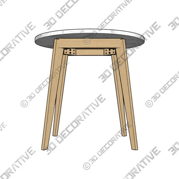 Mara Oak Cafe Table - 3D Decorative