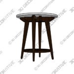 Milton 24 Wide Dark Brown Round Accent Table - 3D Decorative