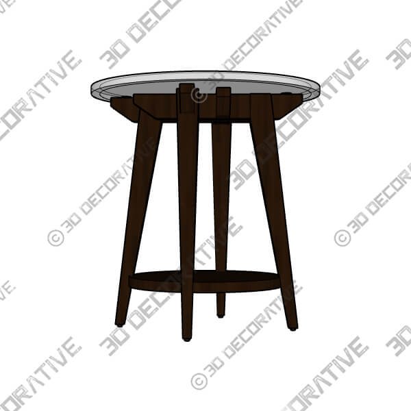 Milton 24 Wide Dark Brown Round Accent Table - 3D Decorative