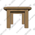Dining Table (2) (4) Muhly White Oak Dining Table For 6 - 3D Decorative