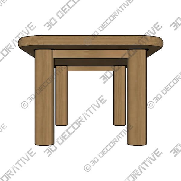 Muhly White Oak Dining Table For 6 - 3D Decorative