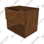 Nera Walnut 1-Drawer Nightstand - 3D Decorative