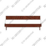 Bed (2) (1) Nera Walnut King Bed With Nightstands - 3D Decorative