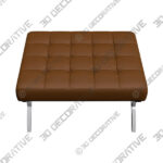 Ottoman (1) (8) Newel Caramel Brown Leather Ottoman - 3D Decorative