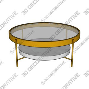 Noelle Gold Effect Faux Marble Coffee Table - 3D Decorative