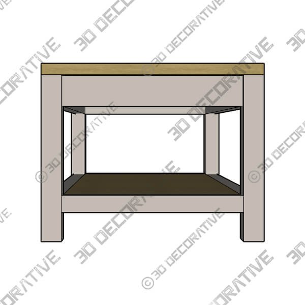 Olney Coffee Table with Shelf Stone - 3D Decorative