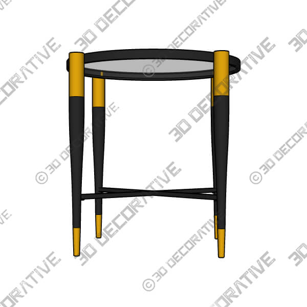 Peter Matte Black and Gold End Table - 3D Decorative