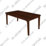 Plumas Walnut Dining Table For 6  -3D Decorative