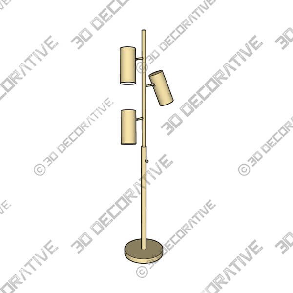 Possini Euro Canasta Trac 66 Satin Brass Modern Tree Floor Lamp - 3D Decorative