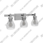 Possini Euro Danvers 22 12W Brushed Nickel 3-Light Bath Light-3DDecorative Possini Euro Danvers 22 12W Brushed Nickel 3-Light Bath Light - 3D Decorative