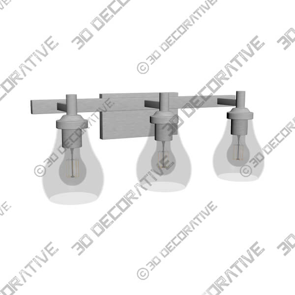 Possini Euro Danvers 22 12W Brushed Nickel 3-Light Bath Light-3DDecorative Possini Euro Danvers 22 12W Brushed Nickel 3-Light Bath Light - 3D Decorative