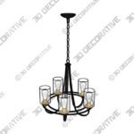 Chandelier (1) (6) Possini Euro Demy 23 Wide Oil-Rubbed Bronze 5-Light Ring Chandelier - 3D Decorative