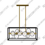 Possini Euro Fitzgerald 38 Modern Black and Gold 12-Light Chandelier - 3D Decorative