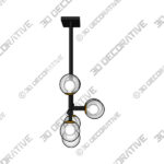 Pendant (1) (8) Possini Euro Marrion 21 Black Gold 9-Light LED Linear Globe Pendant - 3D Decorative