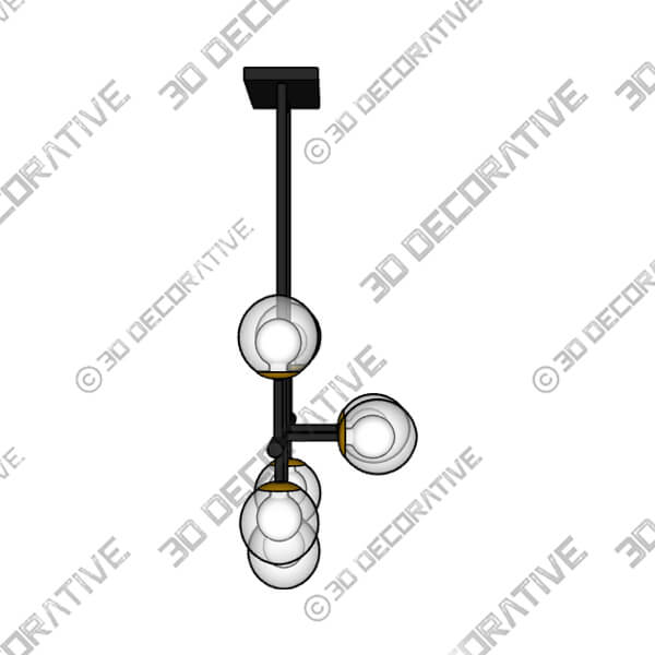 Possini Euro Marrion 21 Black Gold 9-Light LED Linear Globe Pendant - 3D Decorative