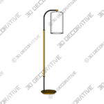Possini Euro Sausalito 67 Downbridge Black and Warm Gold Floor Lamp - 3D Decorative