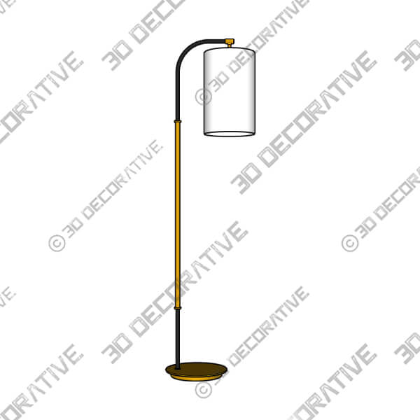 Possini Euro Sausalito 67 Downbridge Black and Warm Gold Floor Lamp-3DDecorative Possini Euro Sausalito 67 Downbridge Black and Warm Gold Floor Lamp - 3D Decorative