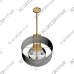 Possini Euro Sundry 24 Wide Warm Antique Brass Drum Pendant Light - 3D Decorative