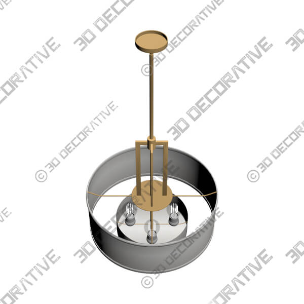 Possini Euro Sundry 24 Wide Warm Antique Brass Drum Pendant Light - 3D Decorative