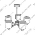 Ceiling Light (2) (1) Erin 5 Light Semi Flush Ceiling Light - 3D Decorative