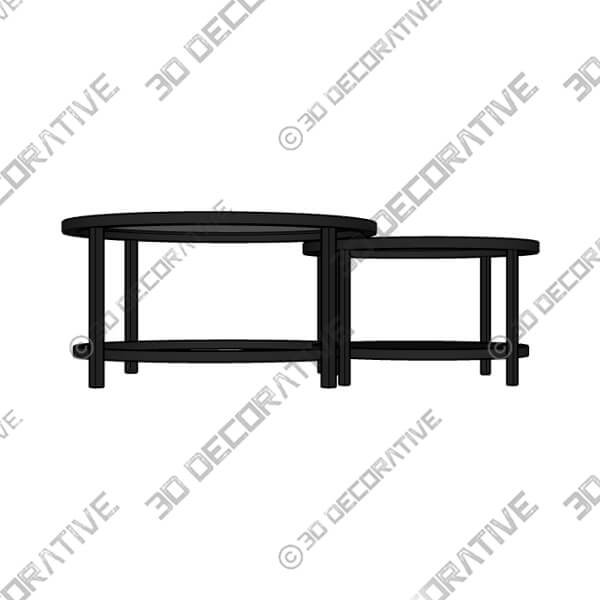 Sofia Glass Coffee Nest of Tables - 3D Decorative