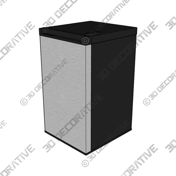 Steel GE Appliances 4.4 Cubic Feet Freestanding Mini Fridge with Freezer - 3D Decorative