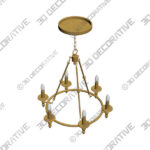 Chandelier (1) (11) Stiffel Hartley 28 Wide Warm Antique Gold 6-Light Ring Chandelier - 3D Decorative