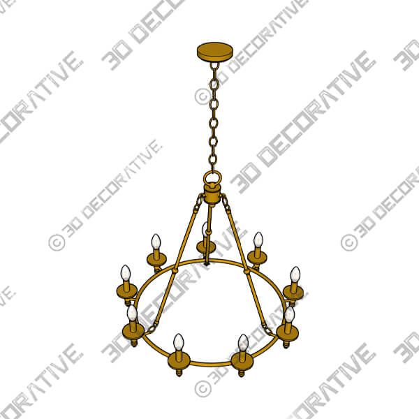 Stiffel Hartley 35 Wide Warm Antique Gold 9-Light Ring Chandelier - 3D Decorative