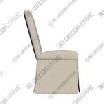 Chair (2) (11) Tajana Linen Talc Fabric Slipcover Dining Chair - 3D Decorative