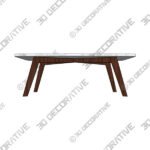 Vena Walnut Rectangular Coffee Table - 3D Decorative