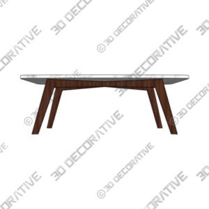 Vena Walnut Rectangular Coffee Table - 3D Decorative