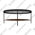 Coffee Table (1) (7) Vitri Walnut Coffee Table - 3D Decorative