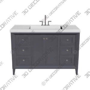Zackeriah 49'' Single Bathroom Vanity with Man-Made Top - 3D Decorative