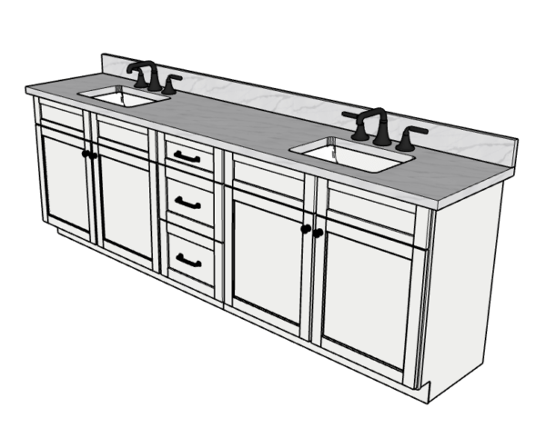 102 Inches to 105 Inches Vanity - 3D Decorative