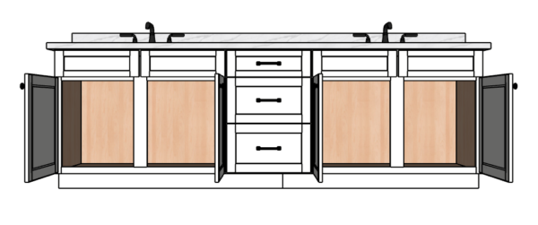 105 Inches to 108 Inches Vanity - 3D Decorative