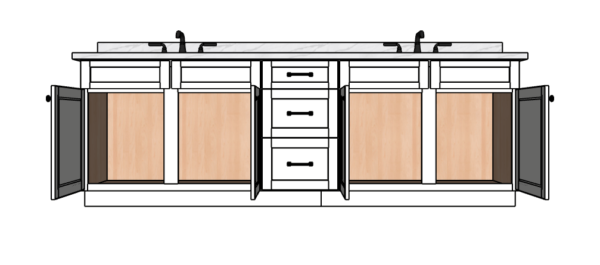 102 Inches to 105 Inches Vanity - 3D Decorative