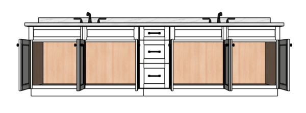123 Inches to 126 Inches Vanity - 3D Decorative