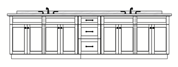 126 Inches to 129 Inches Vanity - 3D Decorative